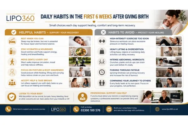 What to Do (and Avoid) in the First 6 Weeks After Giving Birth To Avoid Diastasis Recti 3 First 6 Weeks After Giving Birth To Avoid Diastasis Recti Midlands : Daily Habits in the First 6 Weeks After Giving Birth